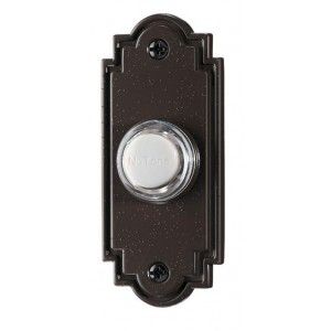 Nutone PB15LBR Pushbutton, Lighted Flat Surface Mounted Doorbell   Oil Rubbed Bronze