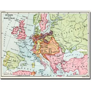 Trademark Art 'Map of Europe After the Peace of Tilsit, 1807' Canvas Art