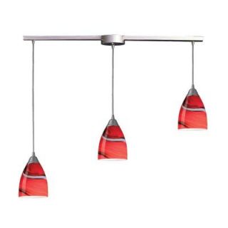 Titan Lighting Pierra 3 Light Satin Nickel Pendant with Candy Glass TN 5443