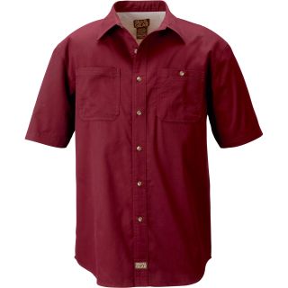 Gravel Gear Brushed Twill Short Sleeve Work Shirt with Teflon — Maroon, Large  Short Sleeve Button Down Shirts