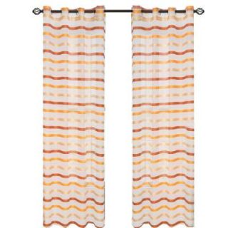 Lavish Home Orange Sonya Grommet Curtain Panel, 95 in. Length 63 95Q292 O