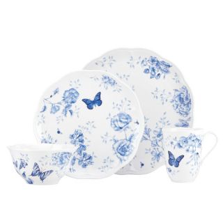 Lenox Butterfly Meadow Toile Blue 4 piece Dinnerware Set  