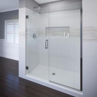 Basco Celesta 46 in. x 72 in. Semi Framed Adjustable Width Wall Mount Hinged Shower Door and Inline Panel in Chrome CELA 935 46 72CLSV