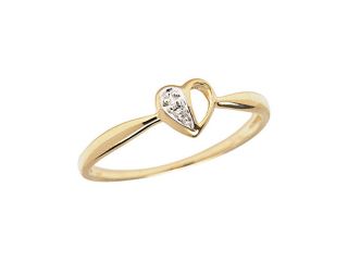 Birthstone Company 10K Yellow Gold Diamond Heart Ring