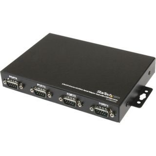 StarTech 4 Port Wall Mountable USB to Serial Adapter Hub with COM