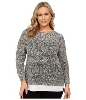 Calvin Klein Plus Plus Size Sweater/Knit with Woven Shirting