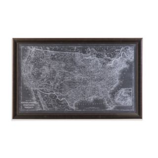 US Map Blueprint Framed Photographic Print
