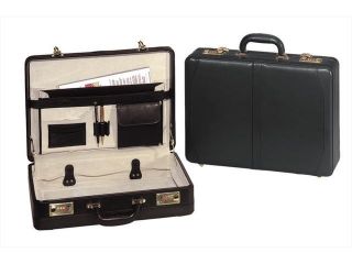 Transworld 9213 18 inch Leather Expandable Attache Briefcase   Business Cases