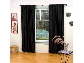 Black Rod Pocket  Velvet Curtain / Drape / Panel     80W x 108L   Piece