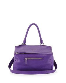 Givenchy Pandora Medium Leather Shoulder Bag, Purple