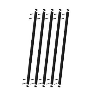 Pegatha 32 1/4 in. x 1 in. Black Aluminum Face Mount Deck Railing Baluster (5 Pack) 50050006