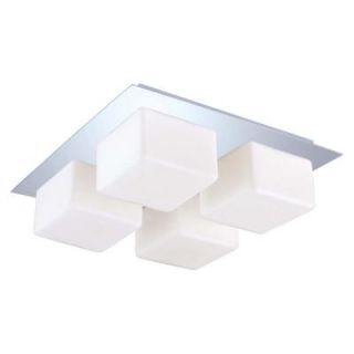 Eglo Peroni 4 Light Ceiling Aluminum/Chrome/White Flush Mount 20437A