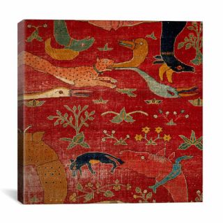 Velvet Silk Carpet from Indian Mughal Empire Canvas Wall Art