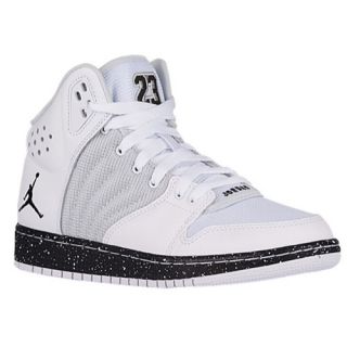 Jordan 1 Flight 4   Boys Grade School   Basketball   Shoes   White/Pure Platinum/Black