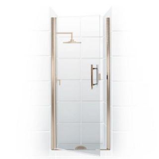 Coastal Shower Doors Paragon Series 31 in. x 74 in. Semi Framed Continuous Hinge Shower Door in Brushed Nickel with Clear Glass NPQFR31.75N C