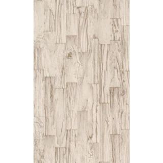 Washington Wallcoverings 56 sq. ft. Distressed White Faux Wood Slats Vinyl Wallpaper 446623