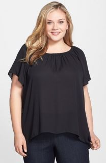 Vince Camuto Off the Shoulder High/Low Blouse (Plus Size)