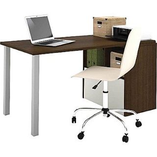 Bestar i3 Workstation Tuxedo & Sandstone