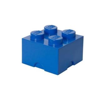 LEGO Storage Brick 4   9.84 in. D x 9.92 in. W x 7.12 in. H Stackable Polypropylene in Bright Blue 40030631