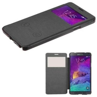 Insten Flip Leather Fabric Cover Case For Samsung Galaxy Note 4   Gray