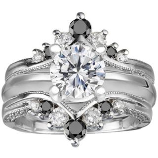 Sterling Silver 1ct Round Cubic Zirconia Solitaire Wedding Ring and