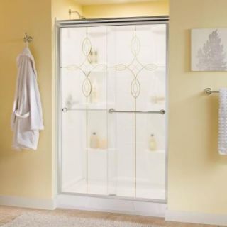 Delta Crestfield 47 3/8 in. x 70 in. Semi Framed Bypass Sliding Shower Door in Polished Chrome with Tranquility Glass 158811