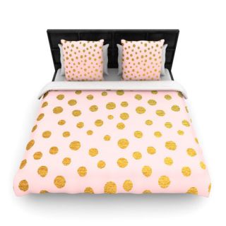KESS InHouse Golden Dots and Pink by Nika Martinez Woven Duvet Cover