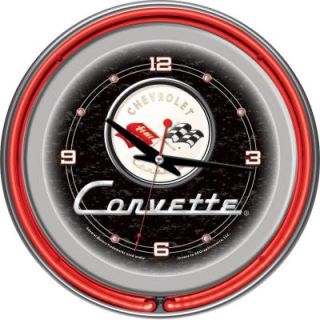 Trademark Global 14 in. Black Corvette C1 Neon Wall Clock GM1400B C1 COR