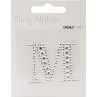 Bling Alphas Self Adhesive Rhinestone Letter 1.375" Silver Crystal M