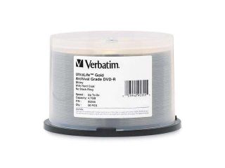 Verbatim UltraLife Gold Archival Grade Storage media 4.7GB 8X DVD R 50 Packs Spindle Disc Model 95355   CD / DVD / Blu Ray Media