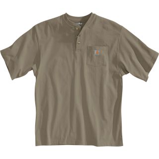 Carhartt Short Sleeve Workwear Henley — Desert, 2XL, Tall Style, Model# K84  Short Sleeve Henleys