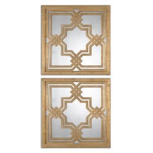 Uttermost 13865 Piazzale Gold Square Mirrors S/2