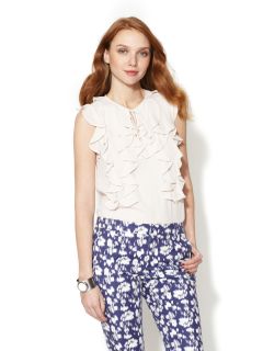 Ruffle Tie Neck Blouse by Rebecca Taylor