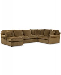 Virtual Fabric 3 Piece Sectional Sofa (Chaise, Loveseat and One Arm