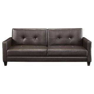 Rome Faux Leather Convertible Sofa Bed   Brown