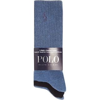 RALPH LAUREN   Set of three combed cotton socks