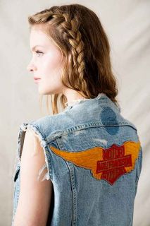 Vintage Harley Davidson Denim Vest