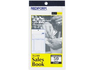 Rediform 5L240 Sales Book, 3 5/8 x 6 3/8, Carbonless Duplicate, 50 Sets/Book