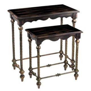 Distressed Espresso Nesting Accent Table (Set of 2)