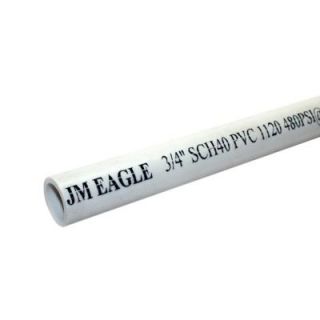 JM eagle 3/4 in. x 10 ft. PVC Schedule 40 Plain End Pipe 57471