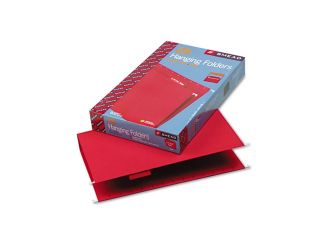 Smead 64167 Hanging File Folders, 1/5 Tab, 11 Point Stock, Legal, Red, 25/Box
