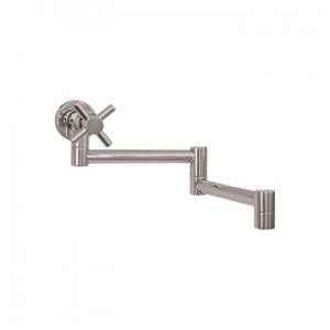 Whitehaus WH33 515 C BN Decohaus retractable wall mount pot filler with cross handle   Brushed Nickel