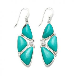 Jay King Campitos Turquoise and CZ Sterling Silver Earrings   7394588