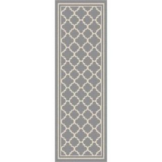 Tayse Rugs Garden City Gray 2 ft. 7 in. x 7 ft. 3 in. Transitional Rug Runner GCT1010  Gray  3x8