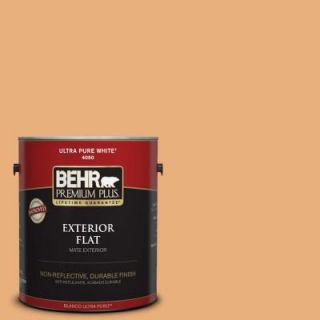 BEHR Premium Plus 1 gal. #M240 5 Squash Bisque Flat Exterior Paint 440001