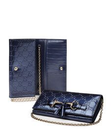 Gucci Emily Flap Wallet on Chain, Blue