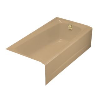 KOHLER Mendota Mexican Sand Cast Iron Rectangular Skirted Bathtub with Right Hand Drain (Common 32 in x 60 in; Actual 16.25 in x 32 in x 60 in)