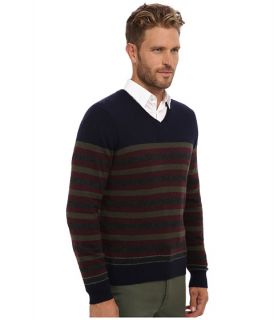 Culture Phit 100% Cashmere Stripe V Neck Sweater