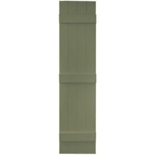 Builders Edge 14 in. x 63 in. Board N Batten Shutters Pair, 4 Boards Joined #282 Colonial Green 080140063282