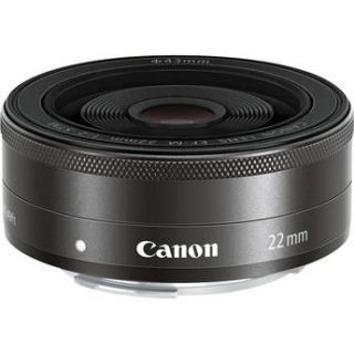 Canon EF M 22mm f/2 STM Lens (Black, White Box) 5985B002 WB